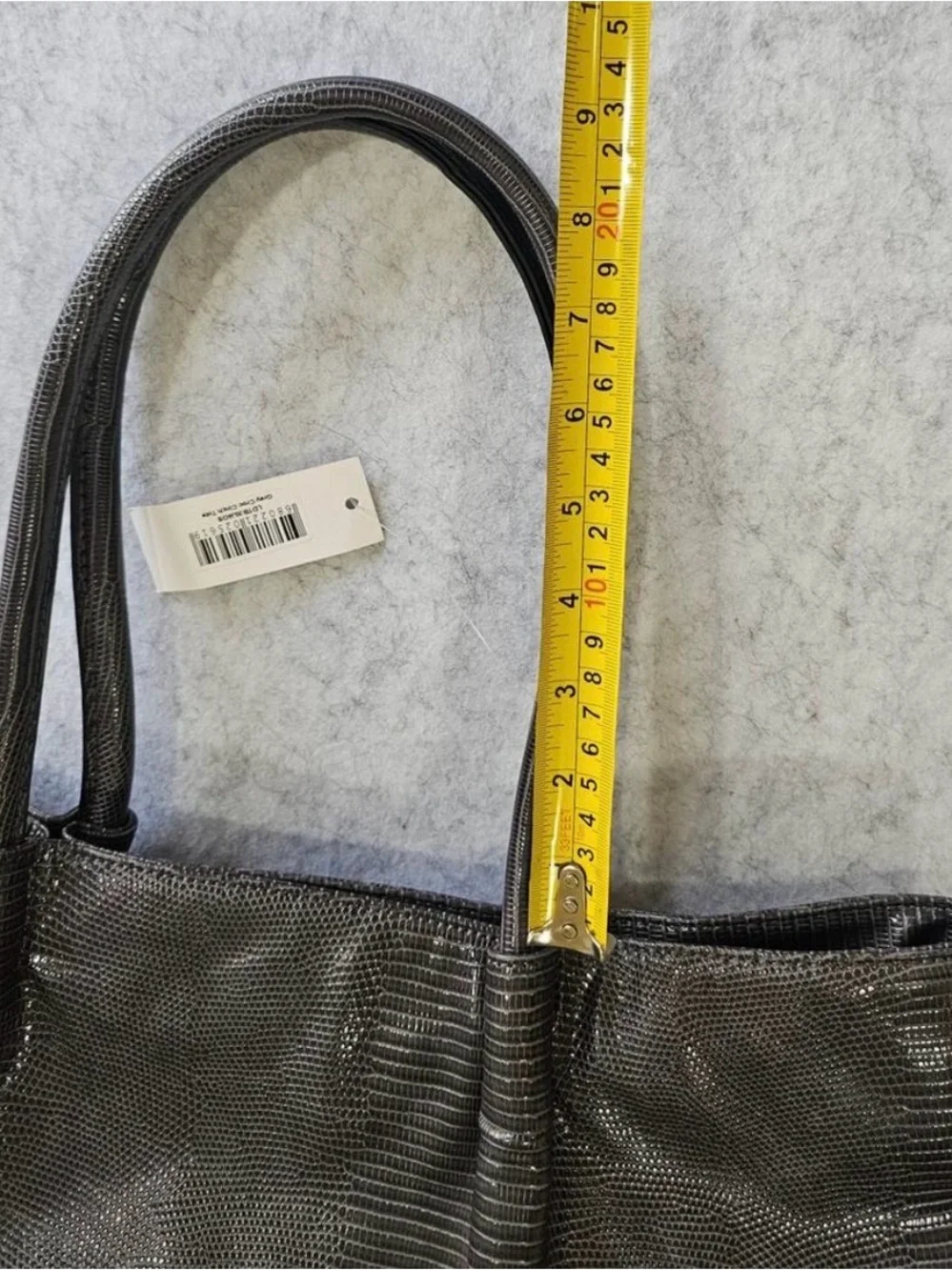 Lulu Dharma Large Gray Crocodile Tote Bag